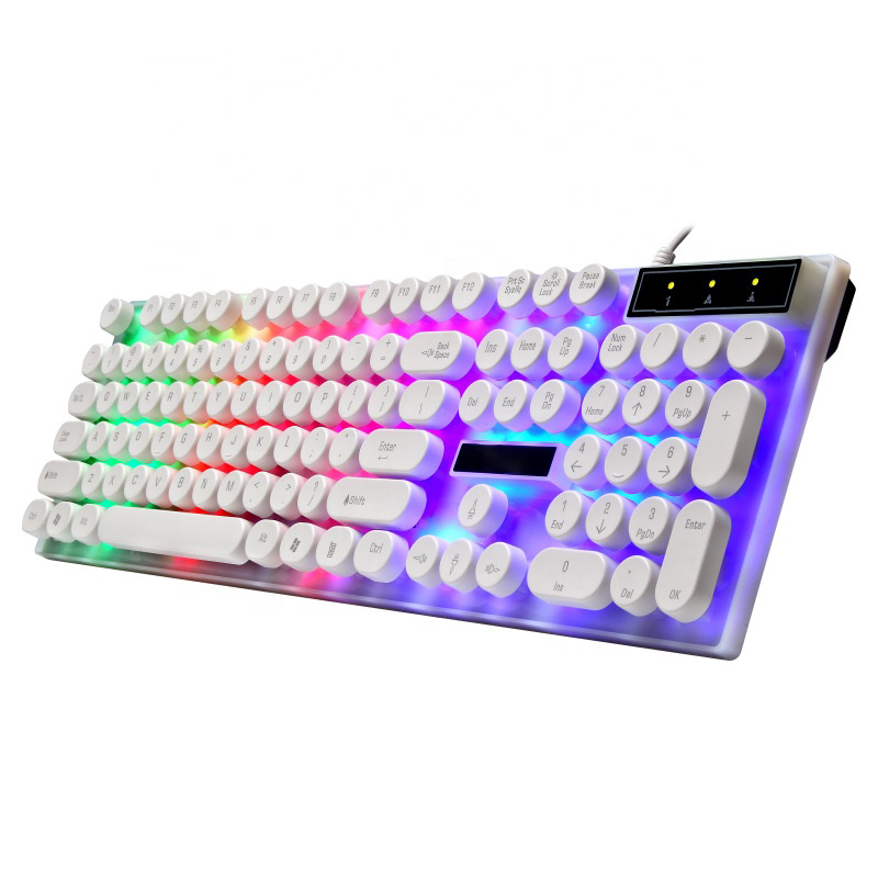 Cheap Computer Accessories 104 Keys Led Rainbow Backlit Computer Gaming Keyboard 