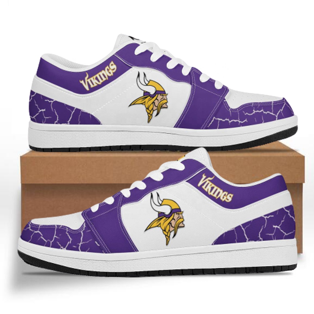 32 Colors Wholesale Hot Selling Men's&amp;women's Nfl Vikings Low-top Leather Aj Sneakers 