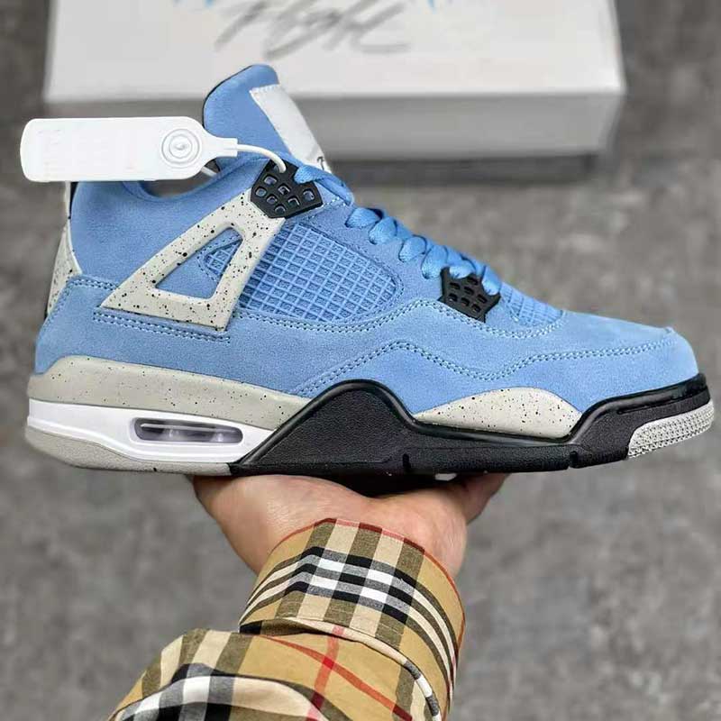 Stock X Top Quality University Blue Air J And 4 Cheap Retro Basketball Shoes Men 4s Putian Sport Running Sneakers For Women 