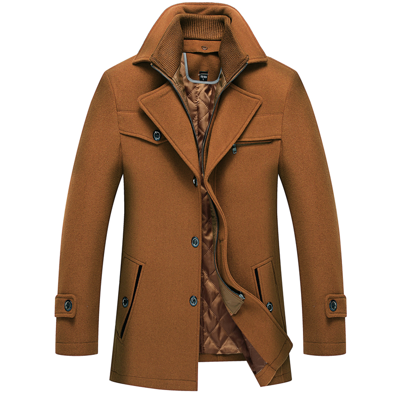 High Quality Men's Long Woollen Overcoat Winter Coat Wool Long Men Coat 