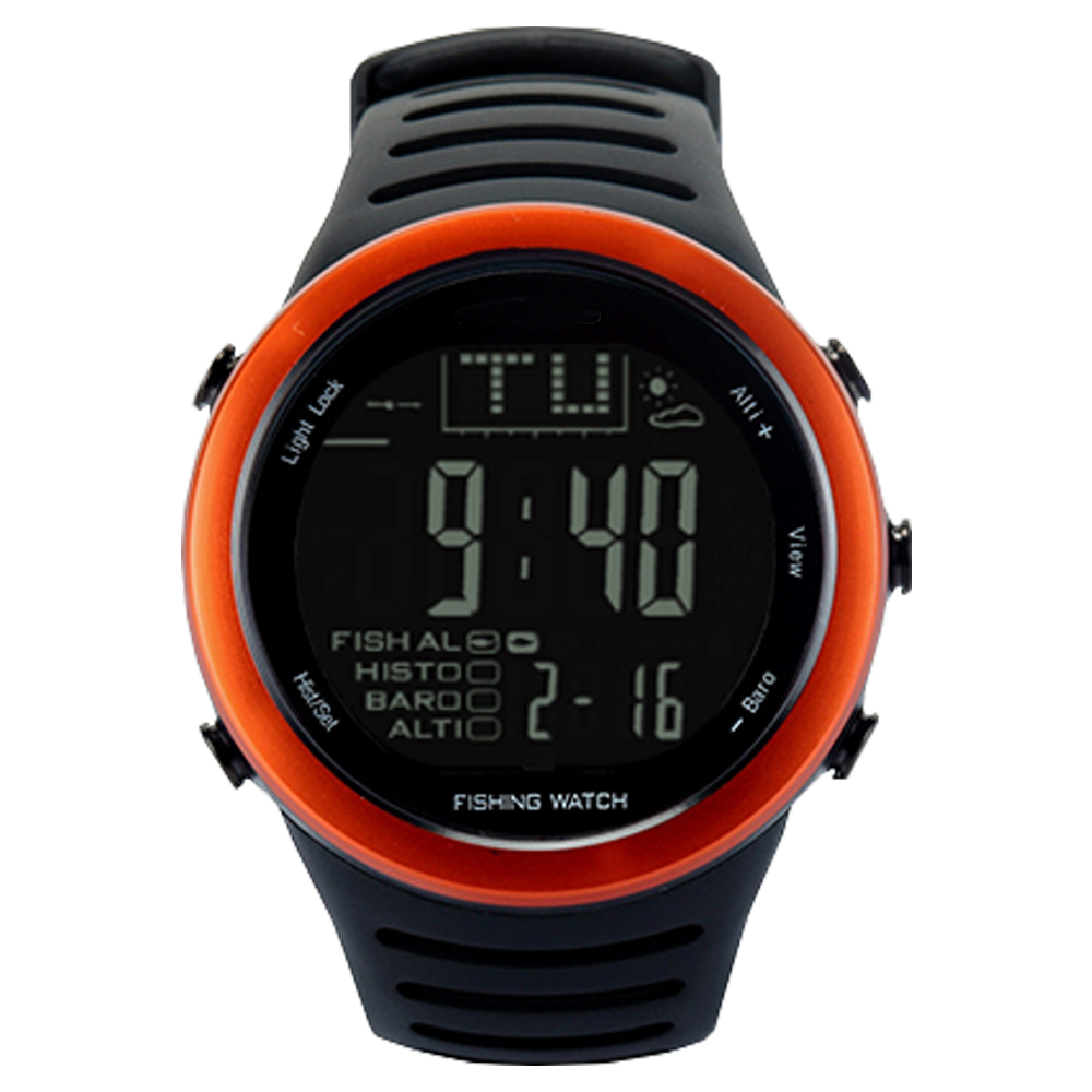 New Arrival Angeluhr Men's Digital Sport Watches Black Pu Strap Men Wristwatches Trendy Outdoor Fishing Watch 