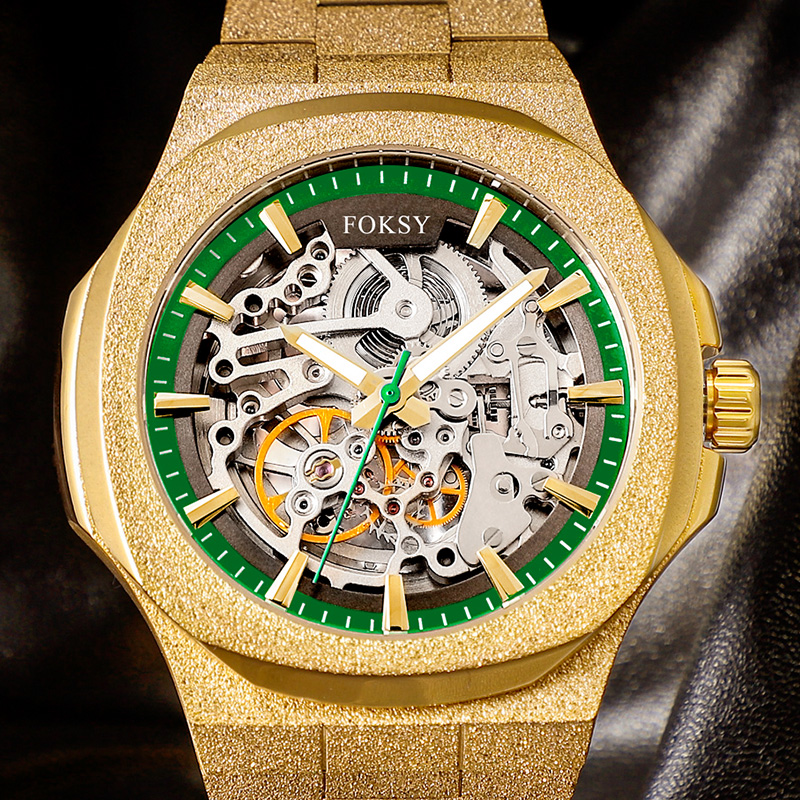 Top Chinese Auto Movement Luxury Brand Stainless Steel Back Wrist Hand Automatic Watch For Men 