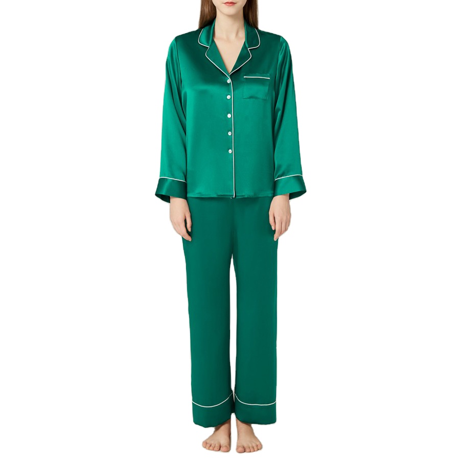 Custom Women Night Clothes Sexy Sleepwear Satin Silk Nightclothes Women's Pajama Set 