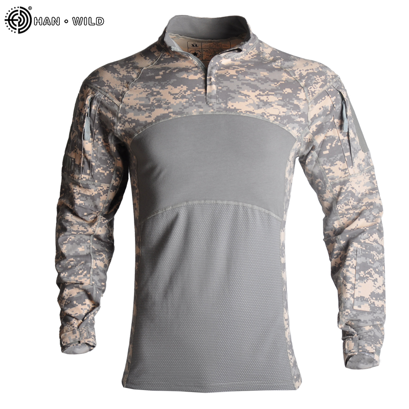 Han Wild New Spring Camouflage Tactical Clothing Camping Training Breathable T-shirt Men's Top