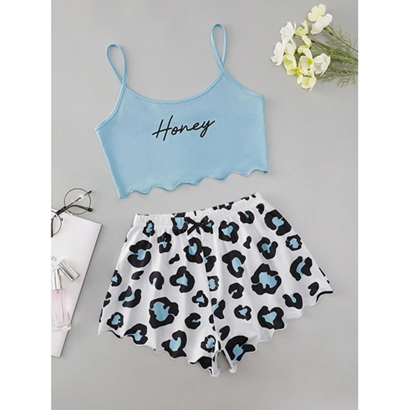 New Fashion Customized Comfortable Casual Knit Pijamas Pyjamas Pajama Set Plus Size Women's Sleepwear 