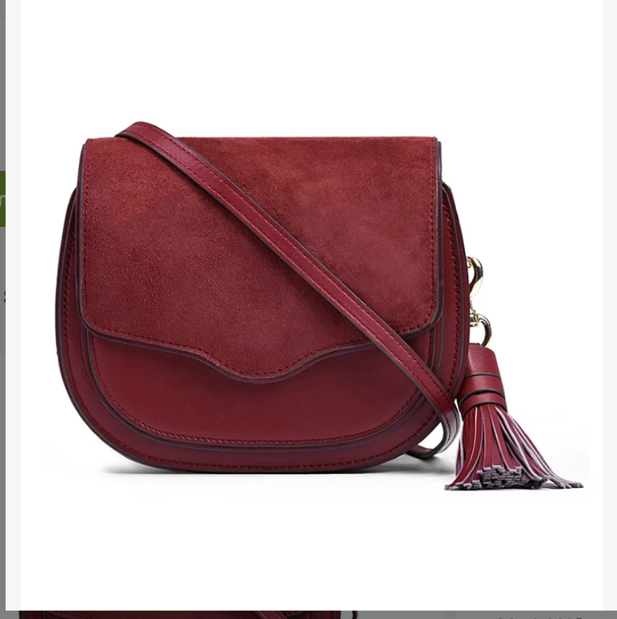 Stylish Ladies Shoulder Bags Cross Body Purse Cowhide Genuine Leather Handbag With Tassel 
