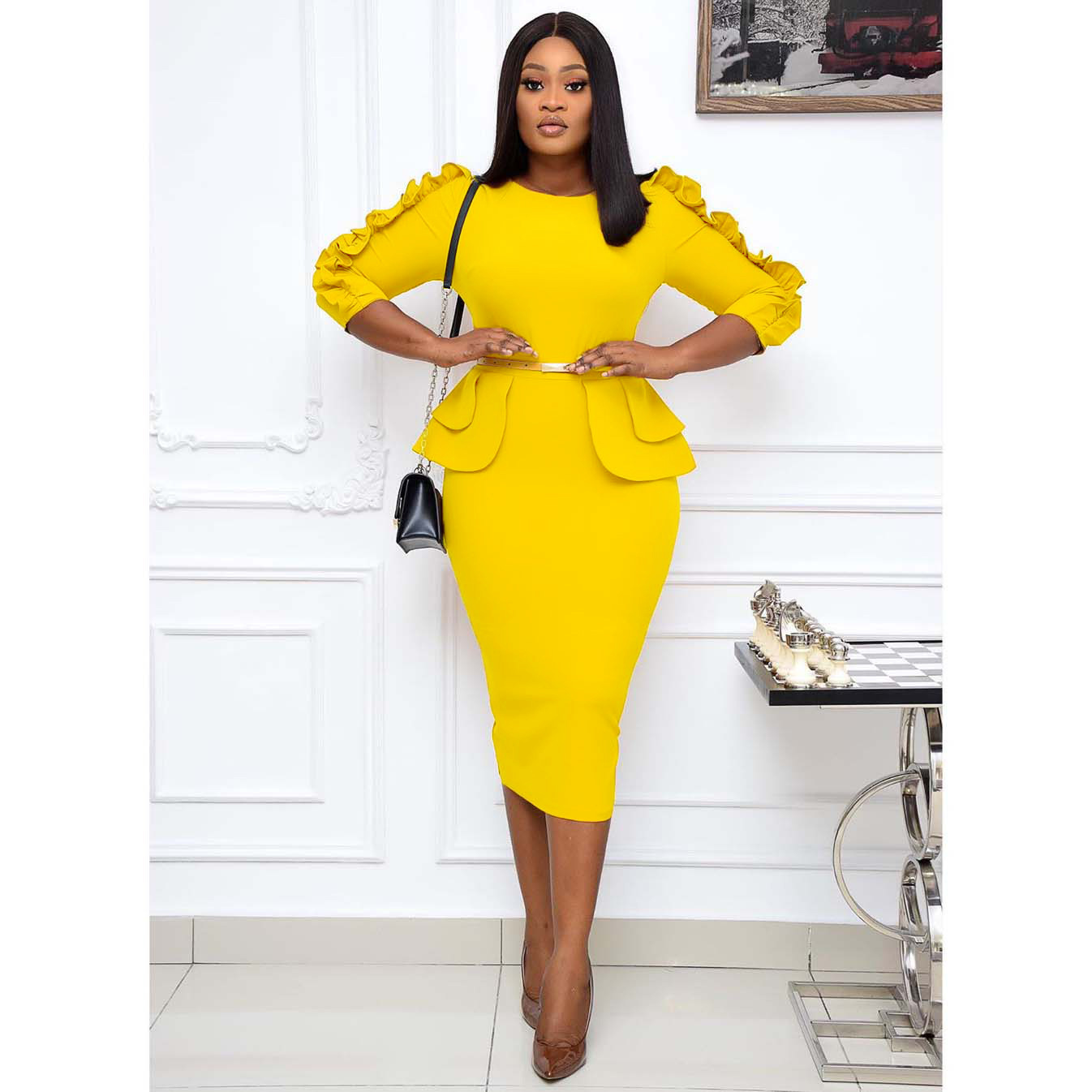 Amazon Independent Station Women's Professional Office Dress Temperament Commute Large Size Festival Clothing Fashion Dress 