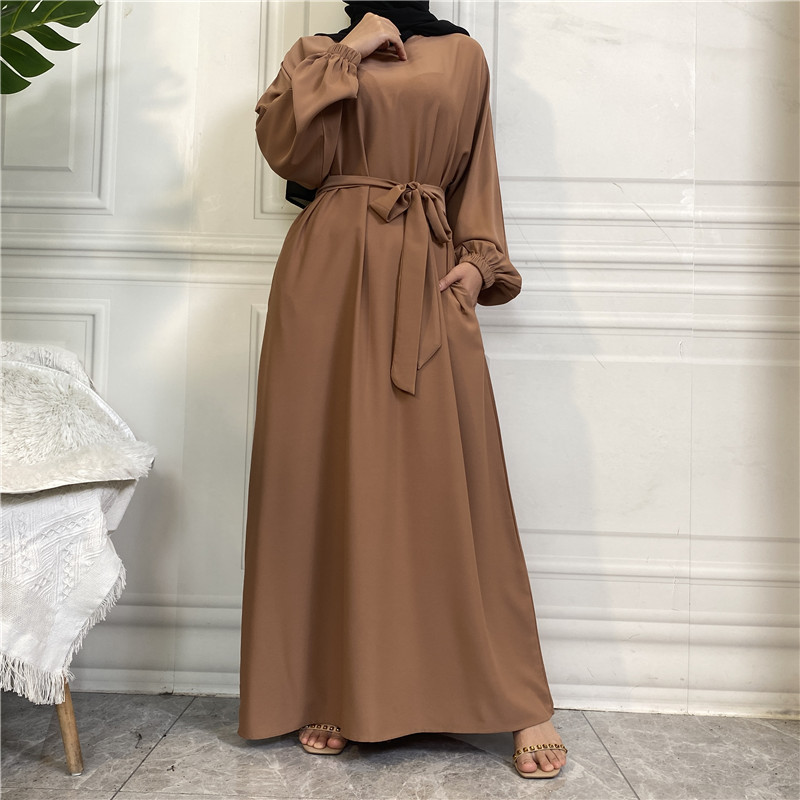 Yibaoli Manufacturer 14 Colors Fashion Women's Long Sleeve Clothes Plain Abaya Designs Eid Dresses For Muslim Women For 2023 