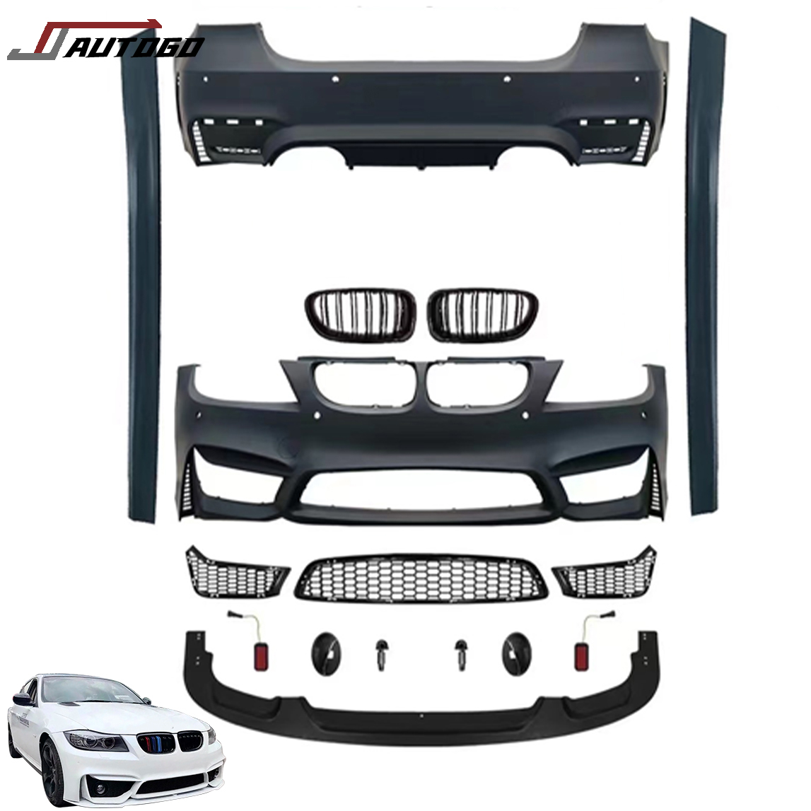 High Quality Body Kits For Bmw 3 Series E90 2005-2012 Change To Sport Racing M3 M4 Style Front+rear Bumper Assy 