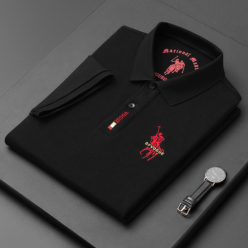 100% Cotton Blank Men's Golf T Shirts Embroidered Logo Plain Custom Men's Polo Shirts 