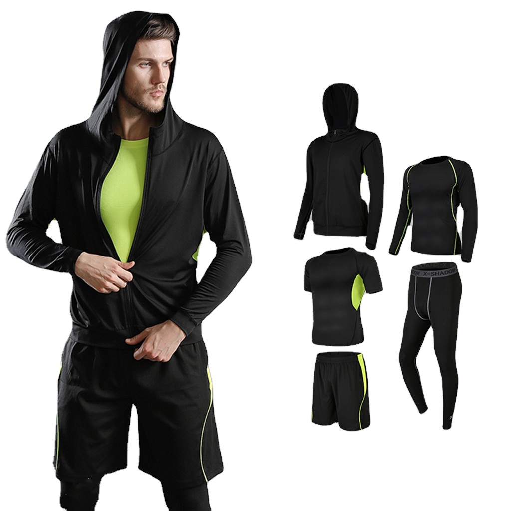 5pcs/set Men's Track Suit Fitness Sports Suit Customizable Sportswear Running Jogging Sportswear For Men 