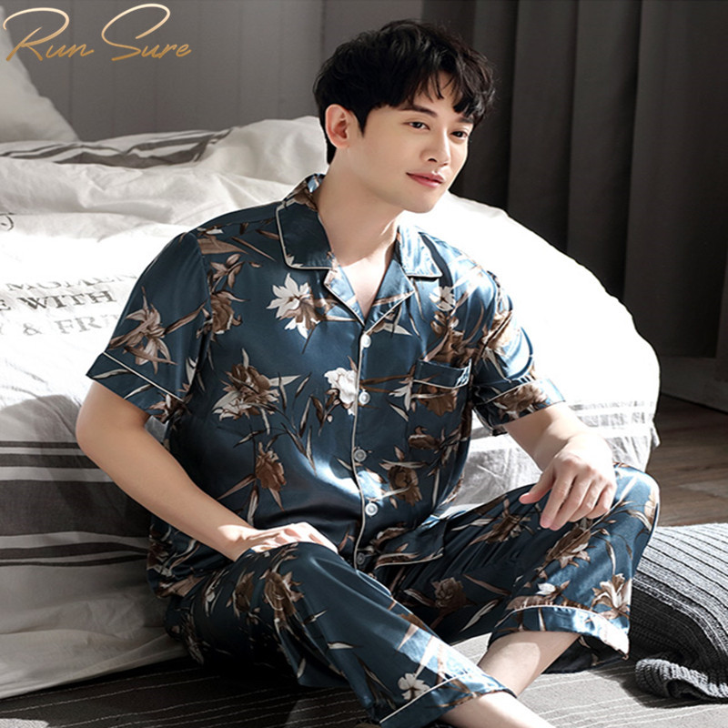 Wholesale Luxury 19mm 100% Silk Men's Silk Pajamas Sleepwear 