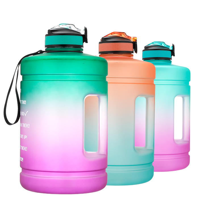 Customized Text Bpa Free 1 Gallon Plastic Motivational Water Bottle Petg Custom Capacity Sports Drinking Jug 2 Litres 