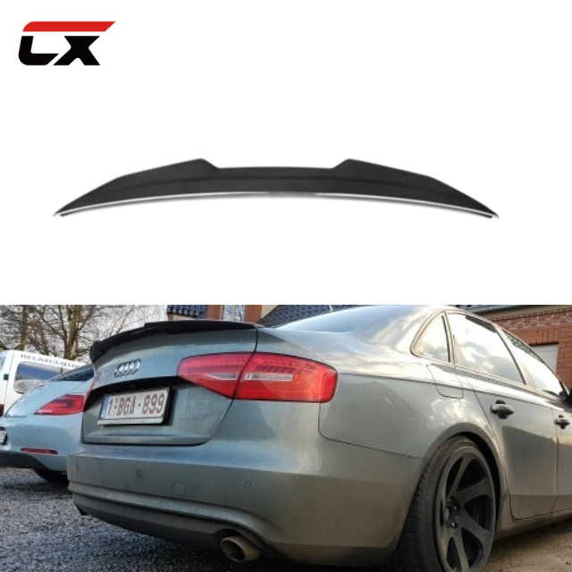 Easy To Install A4 B8 M4 Style Spoiler For Audi A4 B8 2009-2012 Carbon Fiber Car Spoilers 