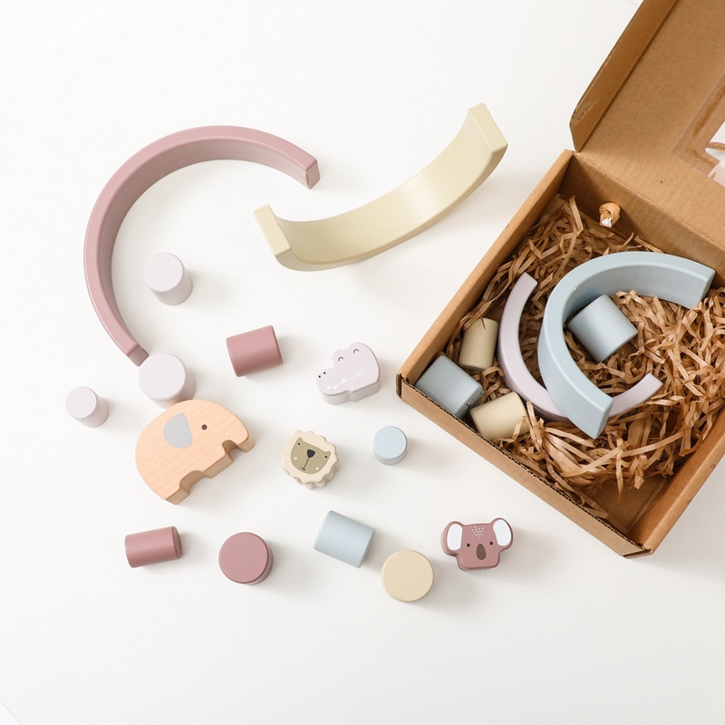 Wooden Animal Balance Toy Preschool Early Learning Educational Toys Wood Stacking Toy 