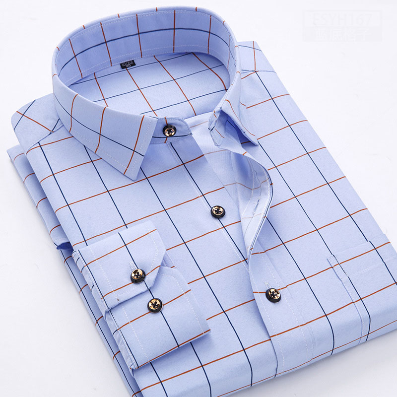 Wholesale Fashion Casual Men's Long Sleeve Shirts Retailer Special Men's Clothing Classic Print Youth Slim Shirt 