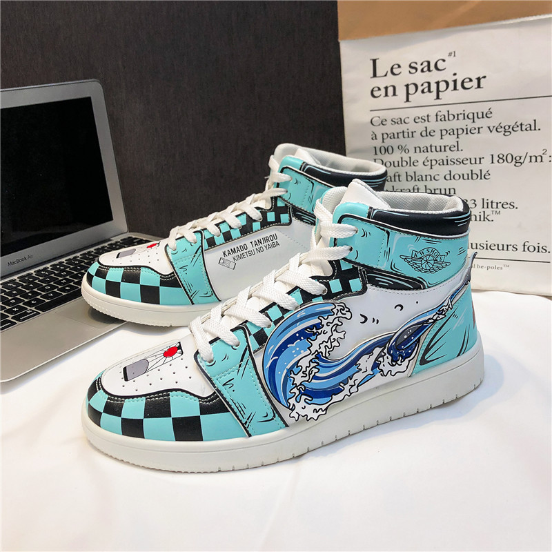 2022 Factory Aj 1 Custom Outdoor Basketball Shoes Logo Design Sports Shoes White Black Young Men High Top Skateboard Shoe 