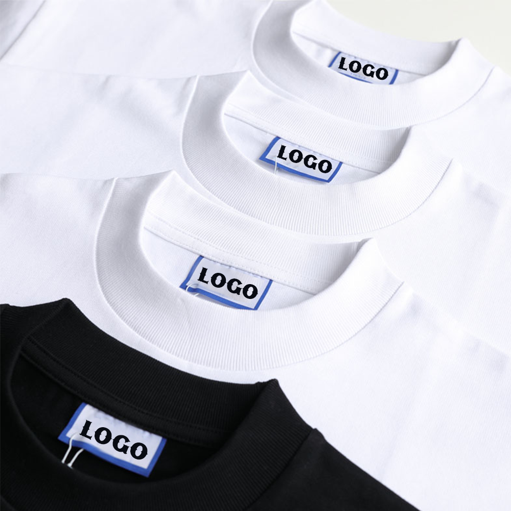 400 Gsm Thick Tight Collar Factory High Quality Streetwear Oversized Unisex Custom Print 100% Cotton Men Blank Plain T Shirts 