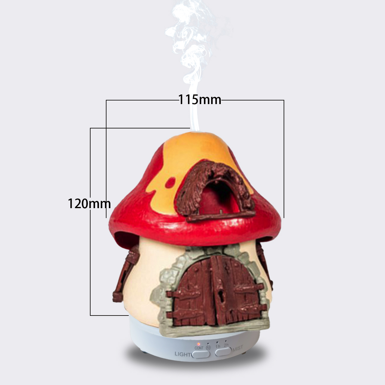 Mushroom Resin Shell Essential Oil Aroma Diffuser,Novelty Usb 70ml Ultrasonic Cool Mist Diffuser With 7 Color Led Light. 