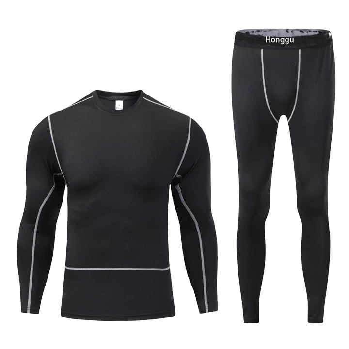 Set Men's Gym Sports Clothing New Design Men's Fitness Wear Compression Shirt With Gym Leggings 
