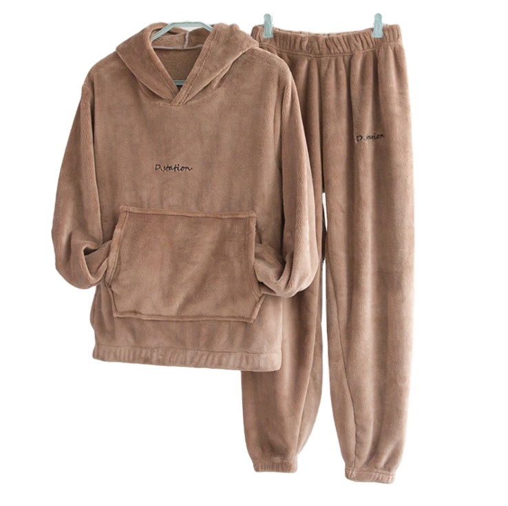 Design Luxury Super Soft Custom Women Men Flannel Fleece Pajamas Two Pieces Sleepwear Pajamas Set For Home 