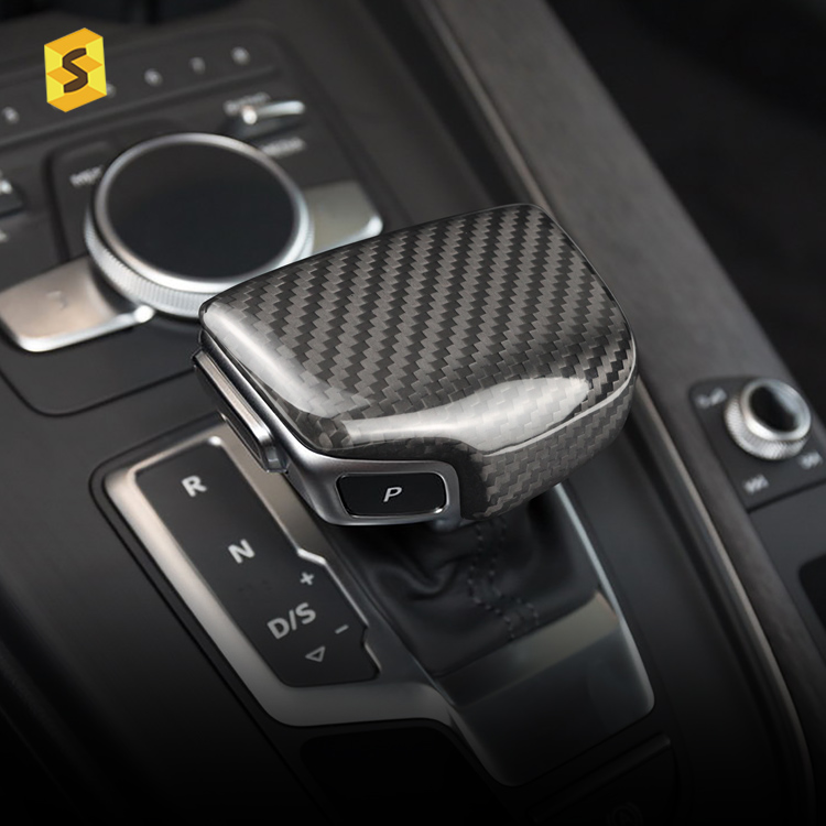Es A4 A5 Q7 Q5 Car Decoration Accessories Carbon Fiber Car Gear Shift Cover For Audi 