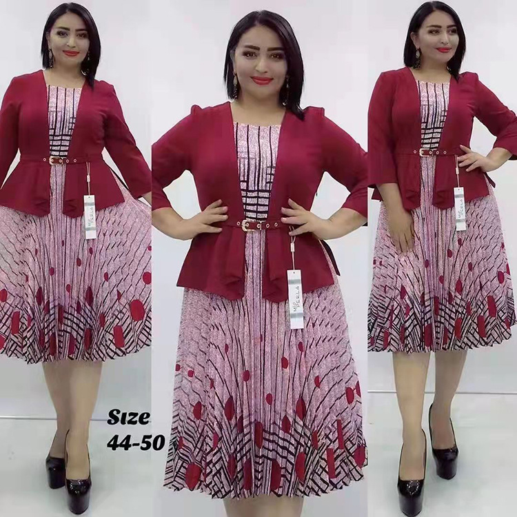 Fashion African Ladies A-line Office Dress Women Spring Fall Clothing Plus Size Women's Dress 