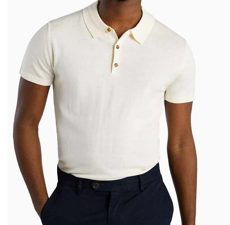 2022 High Quality Summer Soft Knitted Polo T Shirt Plain Men's Merino Wool Short Sleeved Polo Shirt 