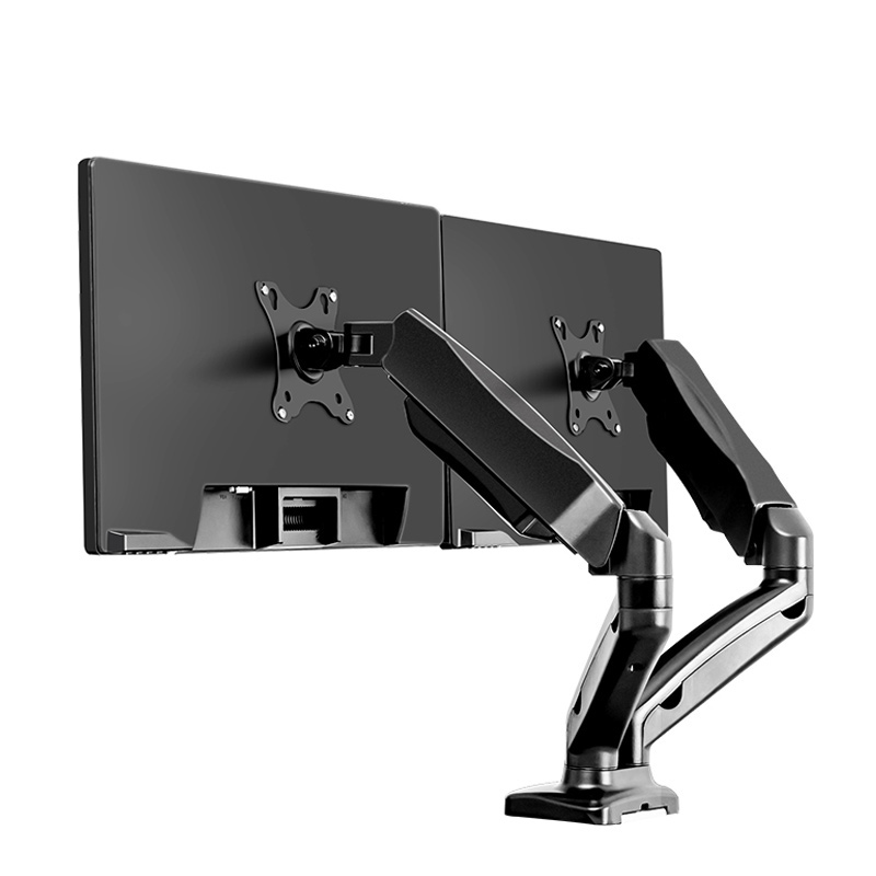 Cost Effective Gas Spring Free Movement Adjustable Support Dual Laptop Computer Screen Lcd Double Monitor Arms Mount And Stands 