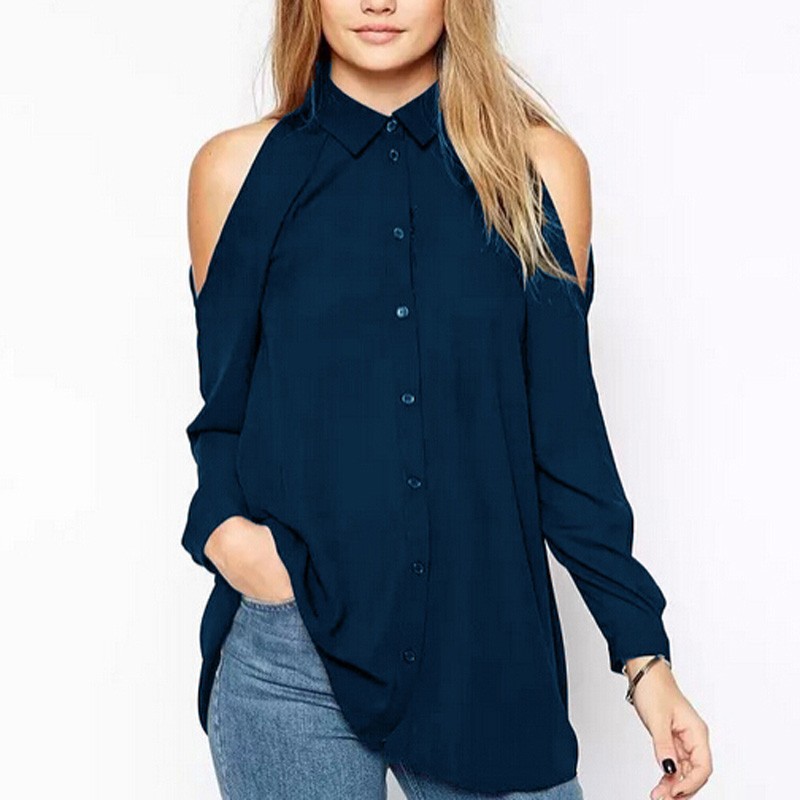 Casual Fashion Turn-down Collar Button Women's Clothing Manufacturer 