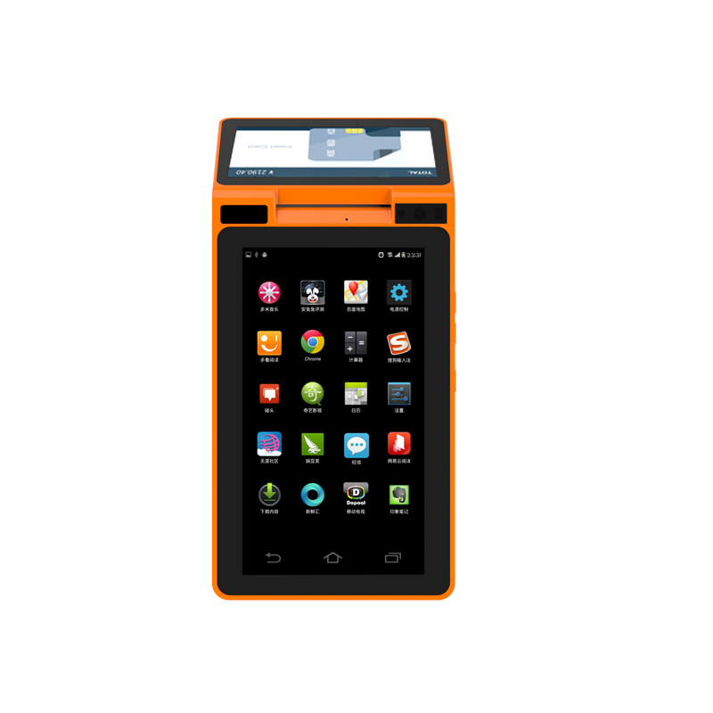 7 Inch Pos Hardware Android Mobile Payment Pos Terminal With Touch Screen Built-in Printer Dual Screen Nfc Reader 