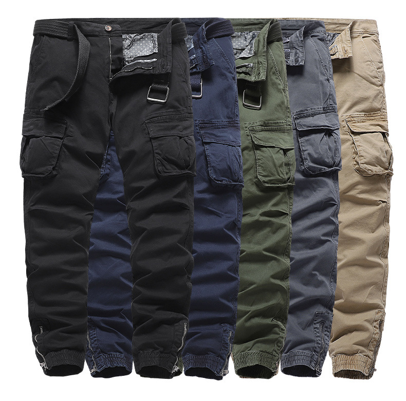 Zn New Arrive Custom Stacked Pure Color Cargo Plus Size Men's Pants 