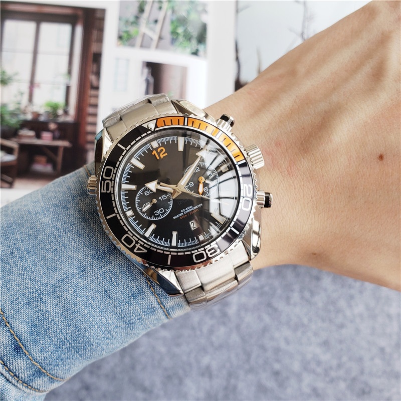 Men's Luxury Stainless Steel Calendar Automatic Mechanical Men's Watch Ceramic Ring Sports Luminous Waterproof Casual Watch 