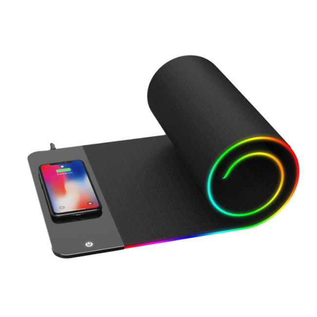 Led Light Wireless Charging Mouse Pad Gaming Large Size Mouse Pad Rgb Computer Accessories/gaming Gift Oem Odm Custom Tigerwings 