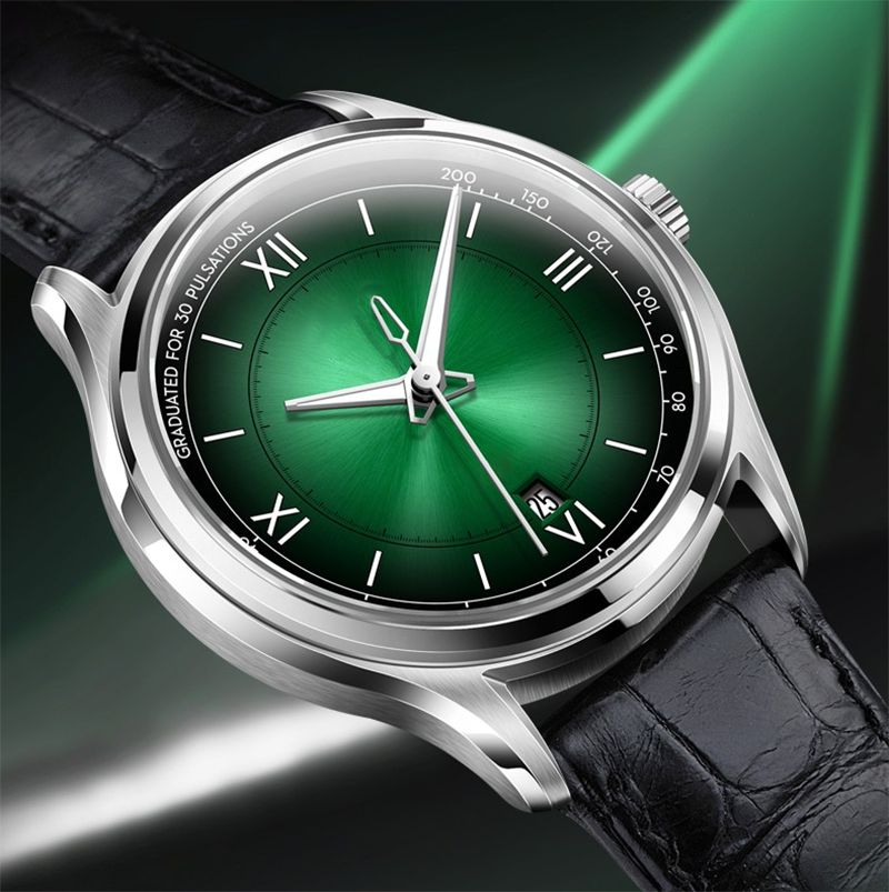 Luxury Top Brands Fashion Leather Strap 10 Atm Waterproof Green Dial Sports Men Stainless Steel Automatic Watch 