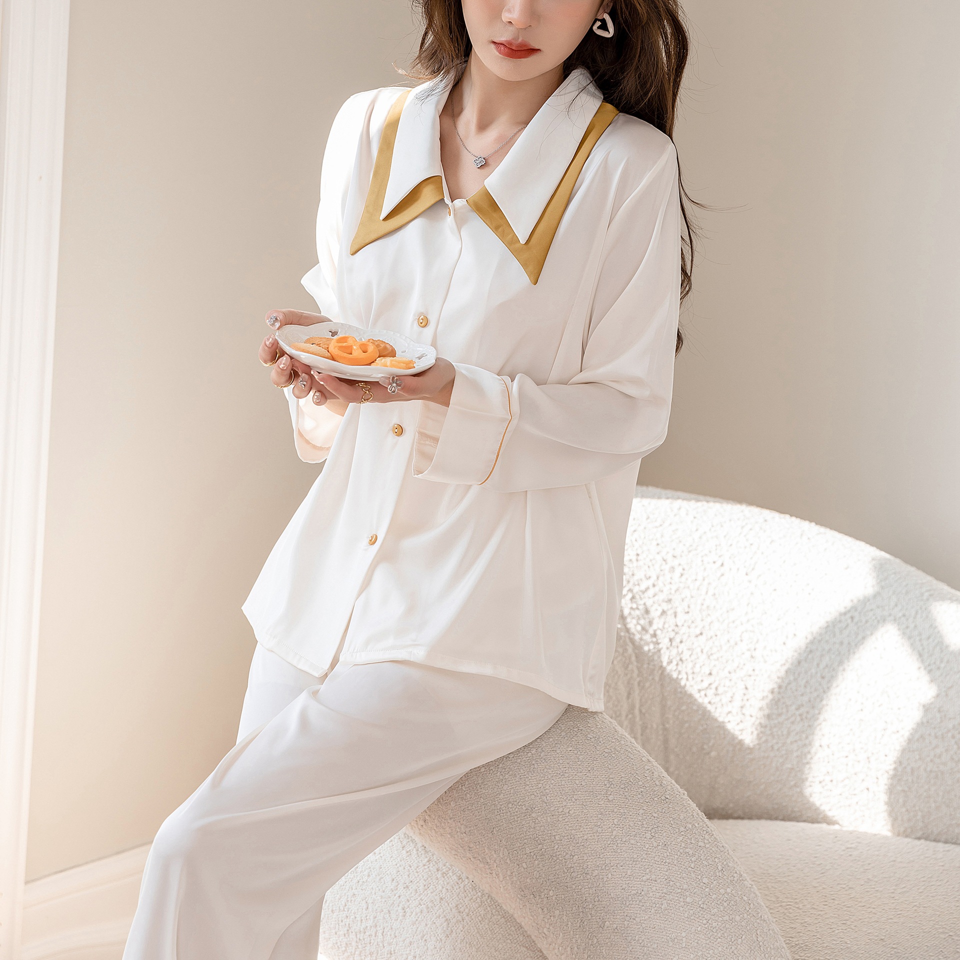 New Design Whole Sale Pajamas Bridesmaid Custom Two Piece Pajama Set Conjuntos De Pijama Para Mujer Luxurious Women's Sleepwear 