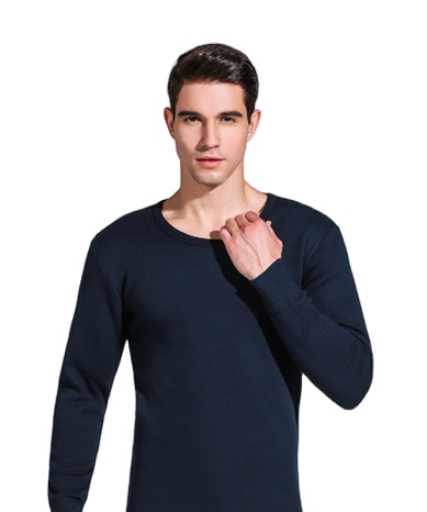 100% Cotton Coral Fleece Warm Thickening And Velvet Round Neck V-neck Middle-aged And Elderly Winter Men's Warm Clothes Suit 