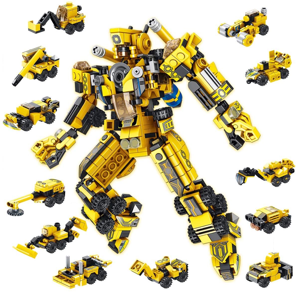Amazon Best 12 In 1 Block Engineering Transformation Car Deformation Robot 576 Pcs Building Blocks Educational Brick Toys 