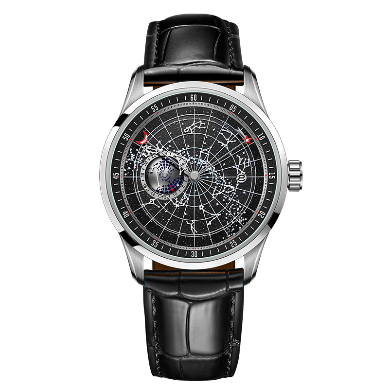 Luxury Boy's Leather Strap Automatic Mens Military Waterproof Watch High Quality Mechanical Watches For Men 
