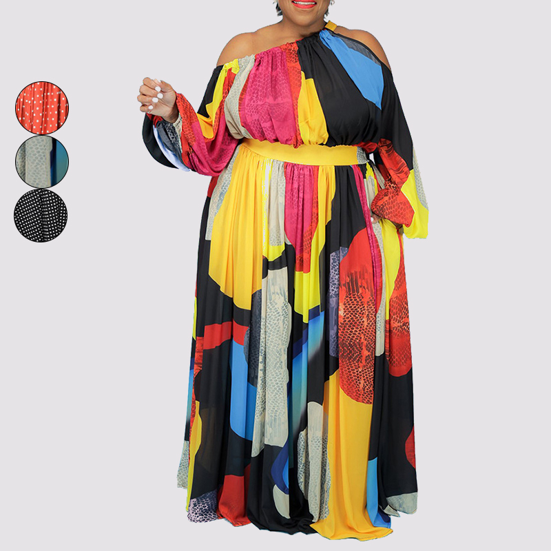 Lianmeng Ab335 Plus Size Women's Clothing African Print Robes African Fabrics 100% Cotton Lady Suits Office Long Dress 