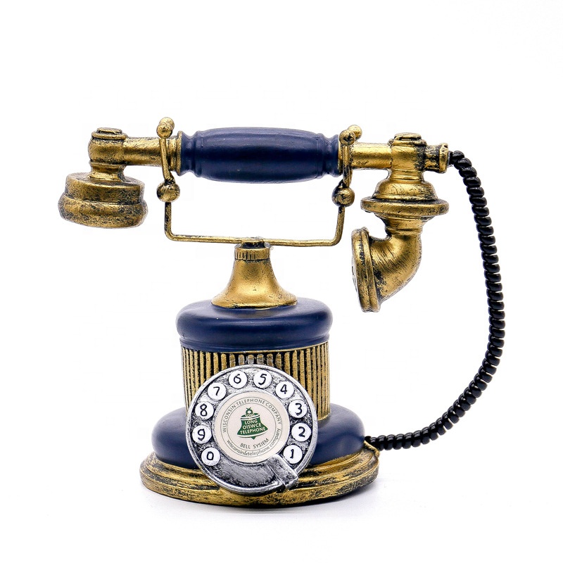 Decoration Pieces Souvenir Business Gifts Domestic Home Appliance Polyresin Figurine Household Retro Resin Telephone Model 