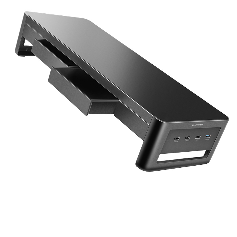 Vaydeer Metal Monitor Support Usb Hub Studio Table Desktop Drawer Storage Laptop Computer Monitor Stand 
