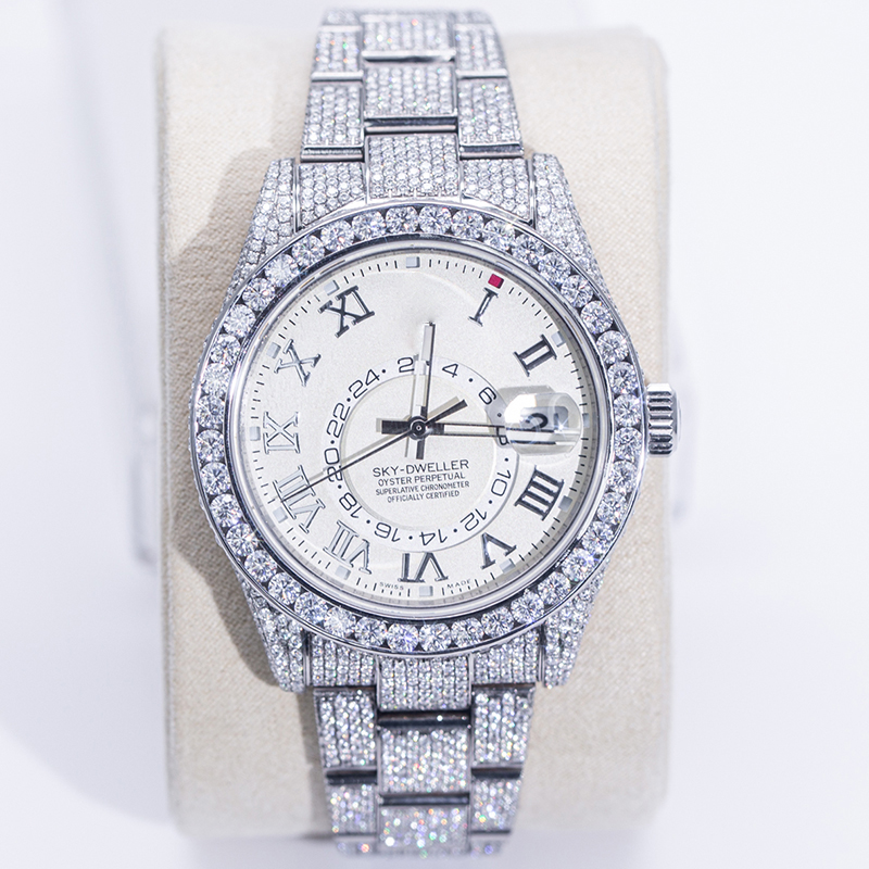 Luxury Hip Hop Mens Lab Moissanite Diamond Watch Iced Out Vvs Custom Moissanite Watch