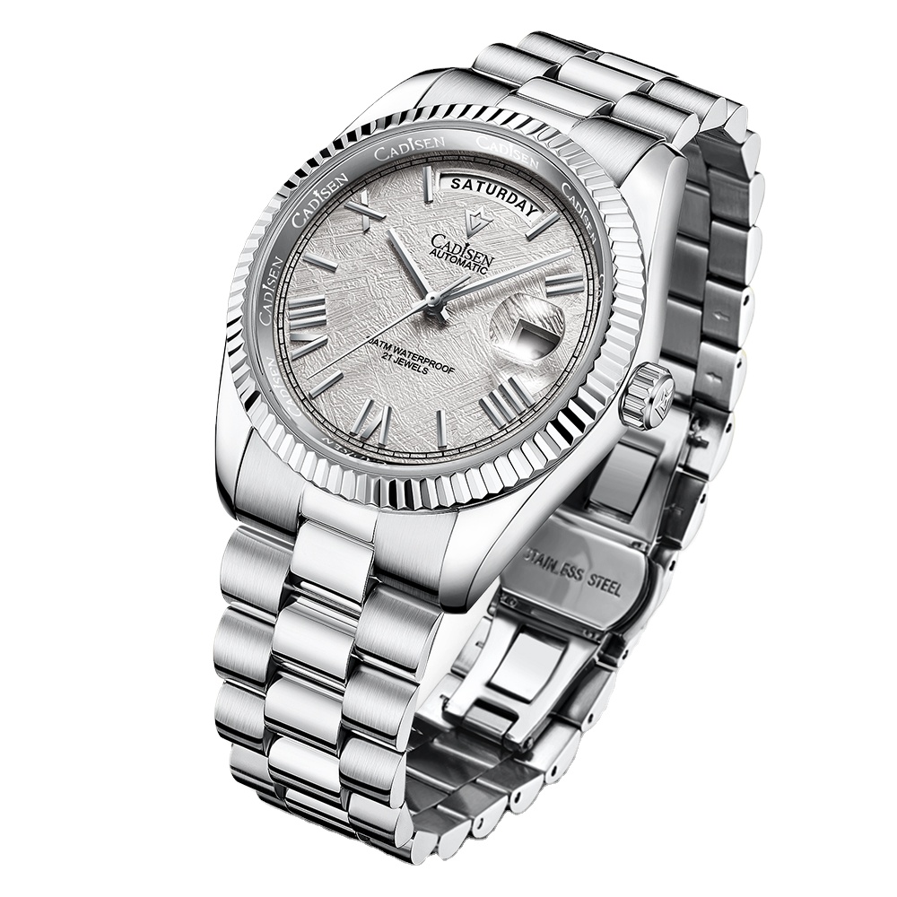 Cadisen 8185 Brand Fashion Men's Automatic Mechanical Watch 100m Waterproof Automatic Date Week Luxury Casual Men's Watches 