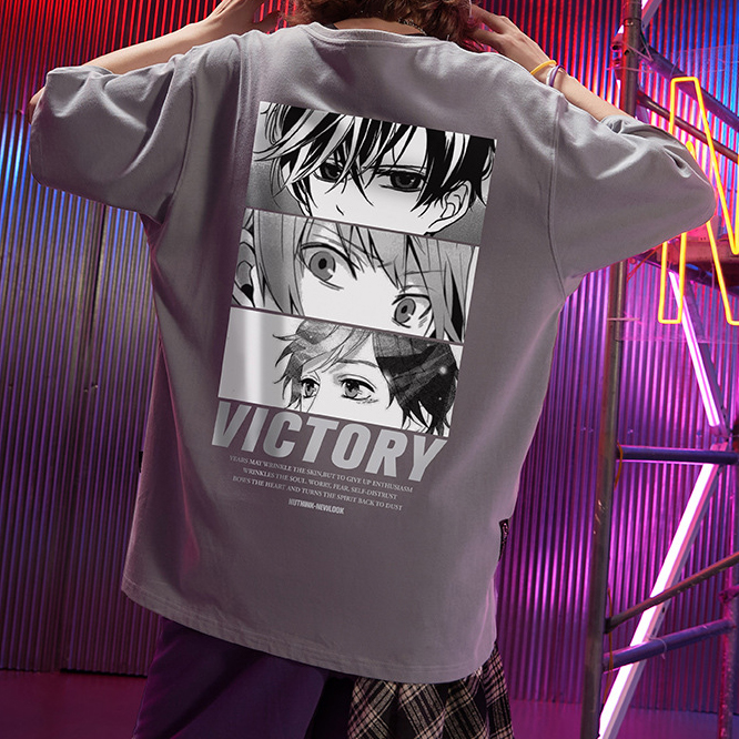 Good Quality Drop Shoulder Y2k Women's Clothing T-shirt Oversize Thick Cotton Custom Hip Hop Anime Graphic Men T Shirt 
