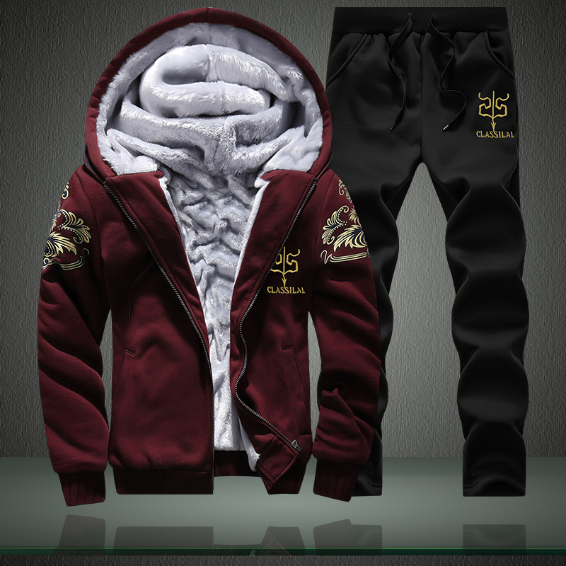 Wholesale Custom Coldker Men Winter Outfits Casual Tracksuits Warm Clothes Men Two Piece Outfits Fashion Sets 