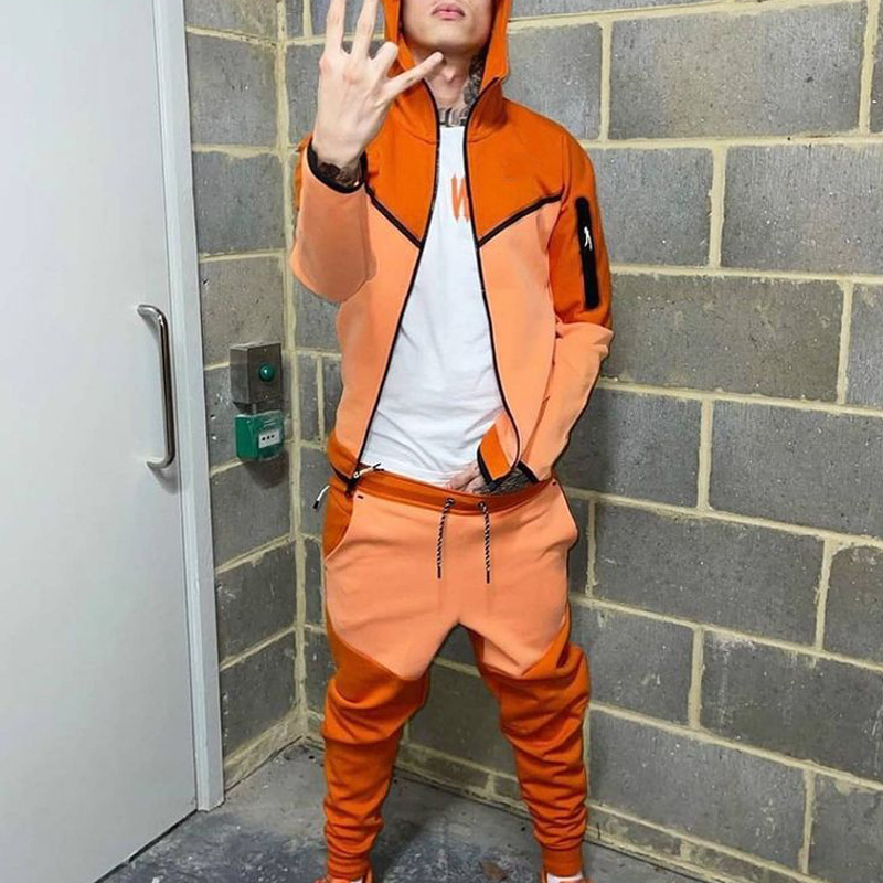 Vendor Fall Crop Track Suit Mens Tech Men Tracksuit Set Custom Logo Jogging Sportswear 