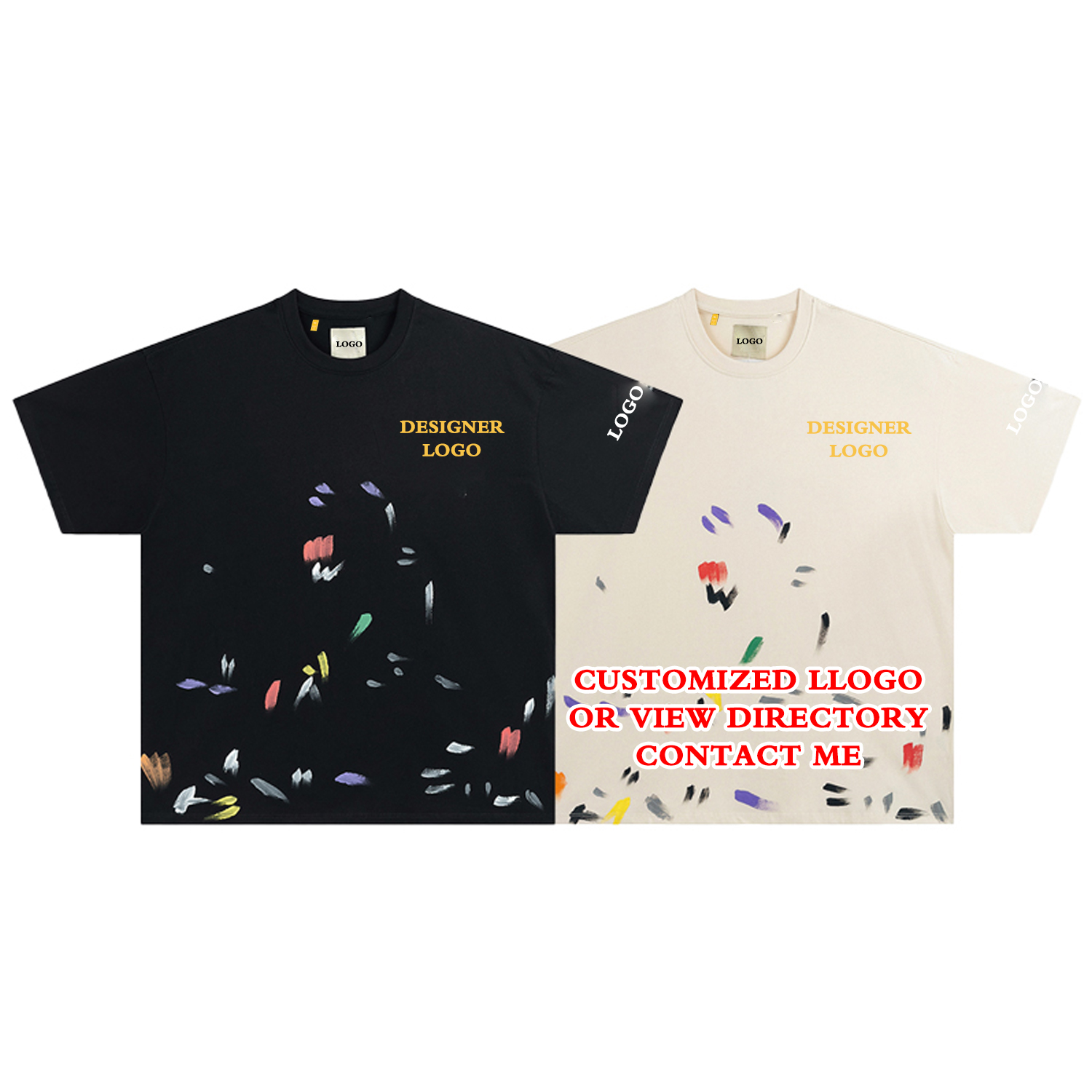 Oem Spot Wholesale High-quality Summer Designer Fashion T-shirt Men's Customized Logo Brand T-shirt 