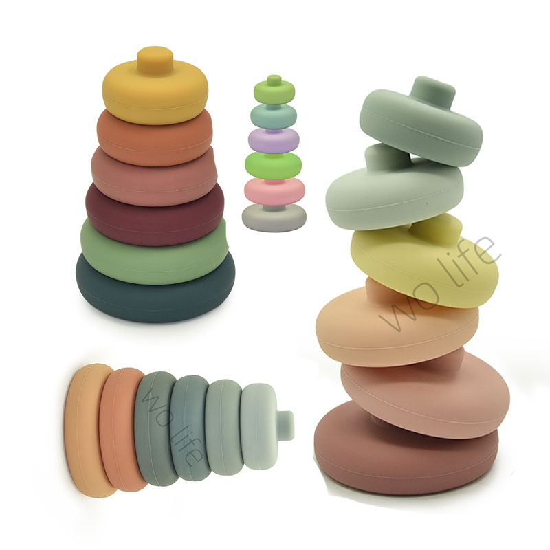 Hot Sale Best Selling Silicone Stacking Toys Silicone Educational Block Baby Toys Bpa Free Food Grade Silicone Toys 