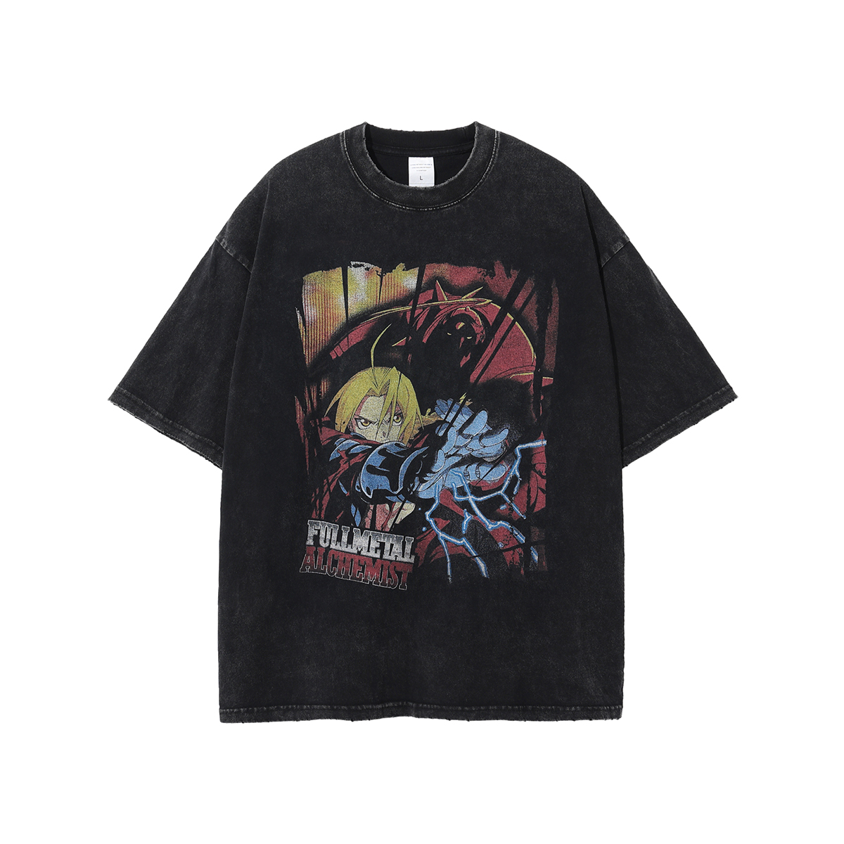 Wholesale High Quality Fashion Streetwear Wash Retro Loose Anime Clothing Short Sleeve Men T Shirt 